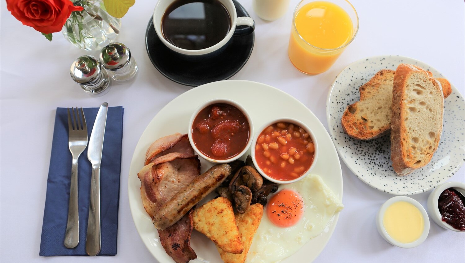 Our full English breakfast - local fresh produce!