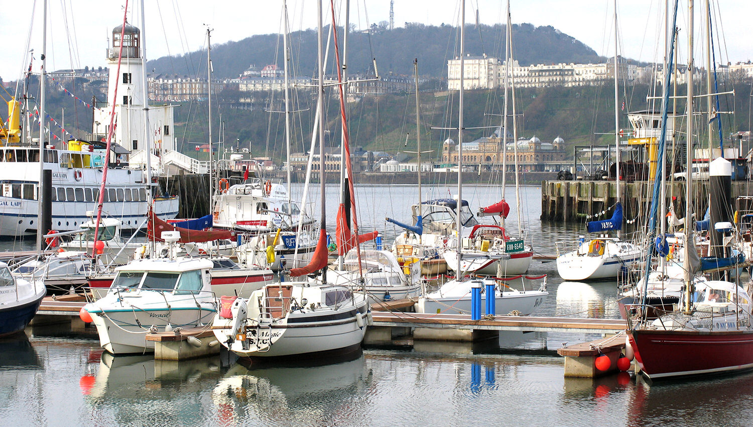 Stunning Scarborough - Scarborough harbour, with Olivers Mount in the distance